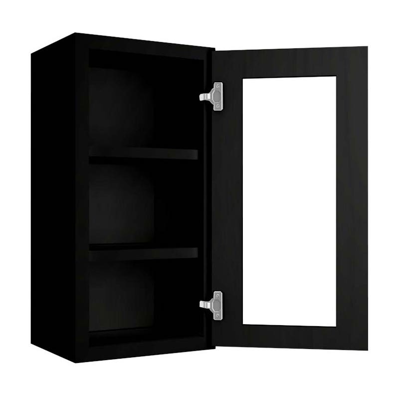 Craftsman Black Shaker Wall Open Frame Glass 1 Door