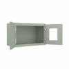 Craftsman Lily Green Shaker Open Frame Glass 2 Doors