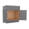 Grey Shaker Elite Sink Base 2 Door 2 False Drawer Fronts