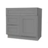 Grey Shaker Elite Vanity Sink Drawer Left