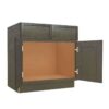 Mocha Slim Shaker Sink Base 2 Door 2 False Drawer Fronts