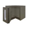 Mocha Slim Shaker Wall Glass Door Easy Reach Corner Cabinet 24"W x 12"H