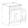 York Linen Sink Base 2 Door 2 False Drawer Fronts
