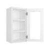 White Shaker Elite Wall Open Frame Glass 1 Door