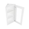 White Shaker Elite Angle Wall Open Frame Glass Door