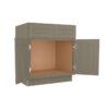 Craftsman Mocha Shaker Vanity Sink Base 2 Doors 2 False Drawers