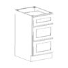 Key Largo White Vanity Drawer Base 3 Drawer