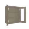 Craftsman Mocha Shaker Wall Open Frame Glass 2 Doors