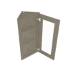 Craftsman Mocha Shaker Angle Wall Open Frame Glass Door